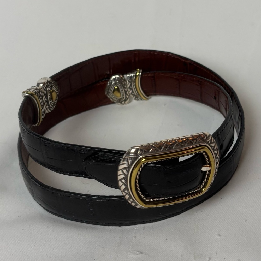 Women’s Brighton Marcus Two Tone Reversible Leather Belt Black/Brown Size XL 36”
